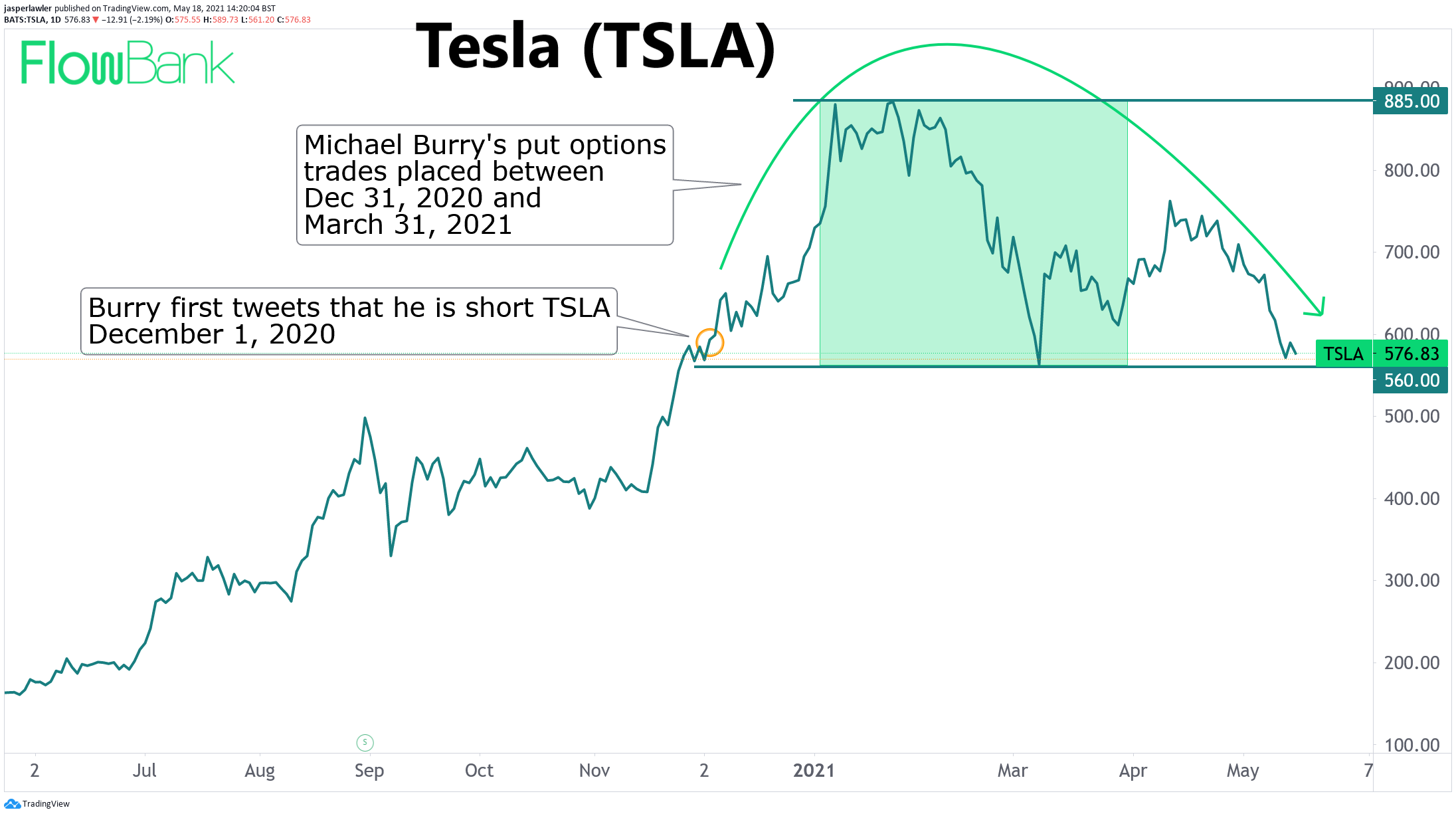 Burry TSLA short