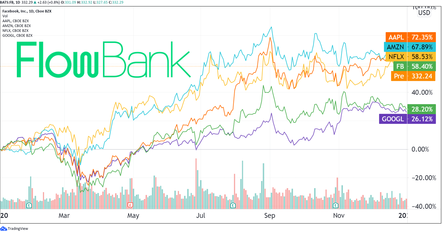 FAANG Stocks performance in 2020 (Source: TradingView)