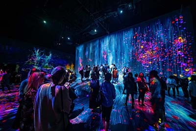 Interactive hall in the Mori Digital Art Museum