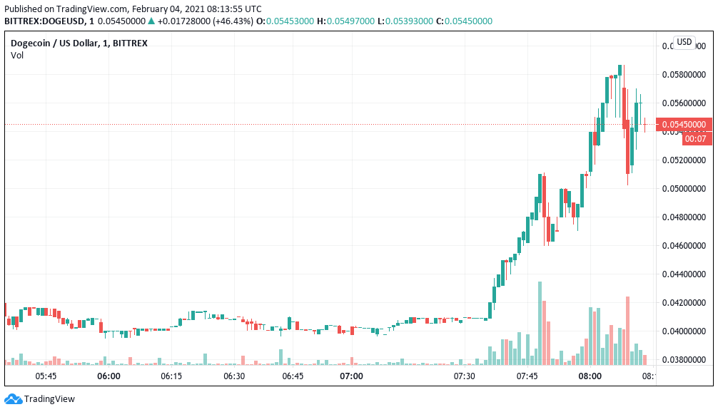 Musk sends 'joke crypto' dogecoin flying +40%