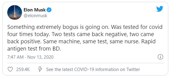 #Tesla founder and CEO&nbsp;Elon Musk Says He May Have COVID